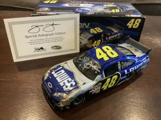 2007 2x Champion Jimmie Johnson 48 Lowes Signed Autographed 1/24 - W