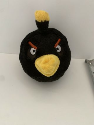 Commonwealth 2010 Angry Birds Black Bomb Plush Stuffed 6” No Sound Box Version