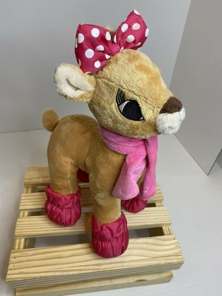 Dan Dee Clarice 12” Plush Stuffed Toy Rudolph The Red - Nosed Reindeer Pink Boots