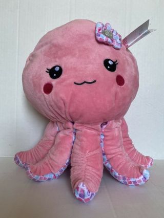 Pink Octopus Plush Stuffed Animal Cute Soft 10”
