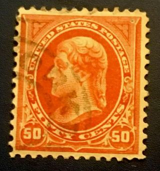 Us Scott 260 1894 Orange 50 Cent Jefferson Stamp In Fine/very Fine