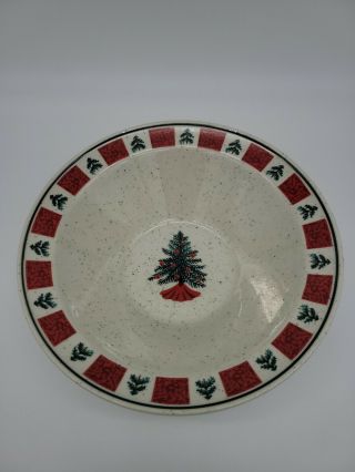 Serving Bowl 9 - 1/8 " Folk Craft Holiday Homecoming Stoneware Christmas Tree