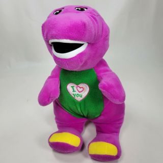 Barney The Dinosaur 10 " Plush Toy With Sound Singing I Love You Heart