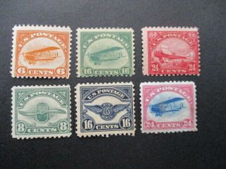 1918 Us S C1 - 6 First Air Mail Stamp Issues C1,  2,  4 Mnh Og C3 Mph Og C5 Mnh Og