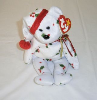 Ty Beanie Baby Christmas 1998 Holiday Teddy The Bear - Dec 25 1998 -