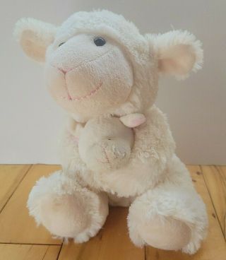 Best Made Toys Cream Lamb Sheep Plush Mommy Holding Baby Stuffed Sitting Lovey