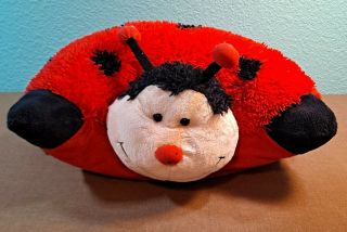 Full Size Pillow Pets Ladybug Plush Stuffed Animal 18x12 Red Black Dots 2
