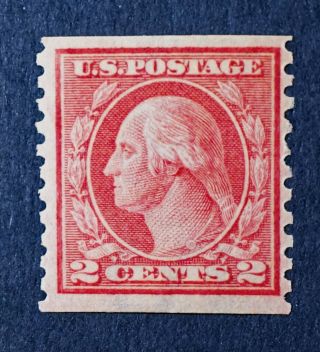 Scott Us 454 - 1914 - 16 Rotary Coil Stamp; Washington,  2 Cents; Mnh/og; Cv=$160