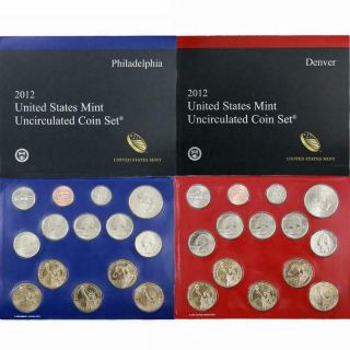 2012 Us Set 14 " P " And 14 " D " Coins