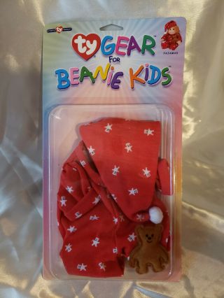Ty Beanie Kids Gear Cloths Red Pajamas With Teddy Bear Retired 2000 Vintage Toy