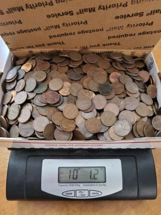 10 Lbs Bulk Circulated 95 Copper Pennies Bullion Unsearched