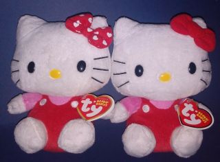Ty Hello Kitty Beanie Baby Plush Red Twins Tag Vtg The Shining Halloween