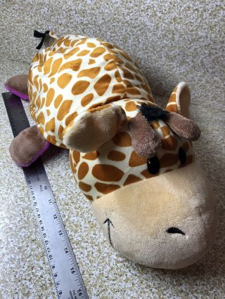 16 " Flip A Zoo Geo Giraffe / Ava Hippo 2015 Jay@play Plushy Pillow Animals