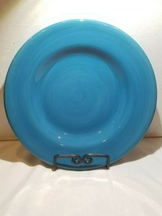 Corsica Home Turquoise Dinner Plate Hand Painted 11.  25 "