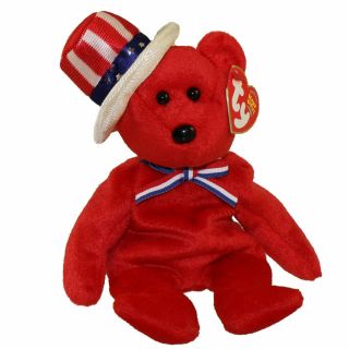 Ty Beanie Baby - Sam The Bear (red Version) (9 Inch) - Mwmts Stuffed Animal Toy