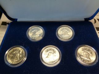 1961d & 1962 D&p & 63d&p Uncirculated Ben Franklin Silver Half Dollars