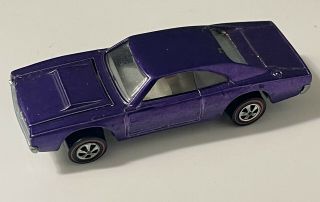 Vintage Hot Wheels Purple Custom Dodge Charger Diecast Mattel Toy Car Hw