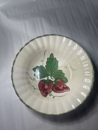 Vintage Blue Ridge Southern Potteries Wild Strawberry Round Vegetable Bowl 9 - 1/4