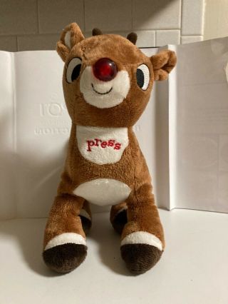 Small Rudolph The Red Noise Reindeer Plush Needs Batteries But In Good Cond.