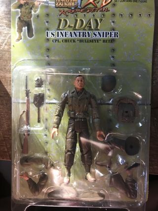 ULTIMATE SOLDIER 1:18 WW2 D - DAY US INFANTRY SNIPER CPL CHUCK BULLSEYE BETZ MOSC 2