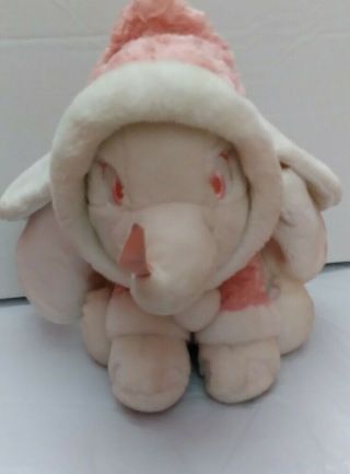 Disney Store Exclusive Snowball Pink Sweater White 11 " Dumbo Plush.  A3