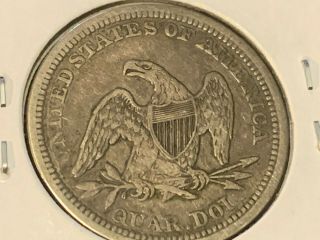 1857 Seated Liberty Silver Quarter Vf/xf