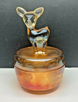 Vintage Jeannette Marigold Fawn Powder Jar
