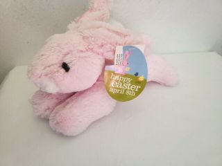 Walmart Pink Easter Bunny Rabbit Plush Stuffed Animal Bow Satin Ears White Tail
