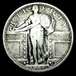 1917 - S Type 1 Standing Liberty Quarter Silver - - - - Details Coin - - - - I462