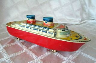 Vintage Wyandotte Toys - S.  S.  America Ocean Liner Ship - Tin Litho Toy - 12 "