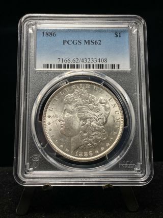 1886 $1 Morgan Silver Dollar Pcgs Ms62 (3999)
