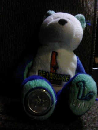 Limited Treasures State Quarters Coin Teddy Bear Delaware 1