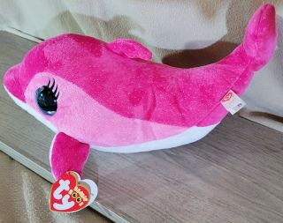 Ty Beanie Boos Surf The Dolphin - 9 " - With Tag - Pink