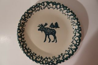 Tienshan Folk Craft Moose Country Green 10.  5 " Dinner Plate