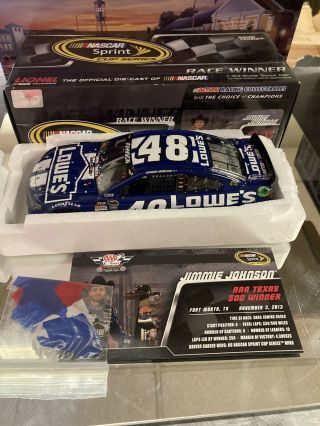Rare 2013 Jimmie Johnson Lowes Texas Win Hendrick Motorsports Only 561 Made