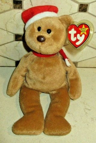 Ty Beanie Baby 1997 Holiday Teddy Style 4200 Dob 12 - 25 - 96 Mwmt