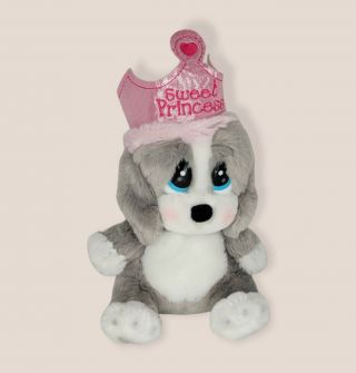 8” Sad Sam Honey Plush Sweet Princess By Aurora A8e Gray Pink Crown