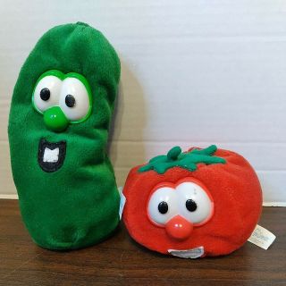 Veggie Tales Bob The Tomato And Larry The Cucumber Plush Bean Bags And Plush