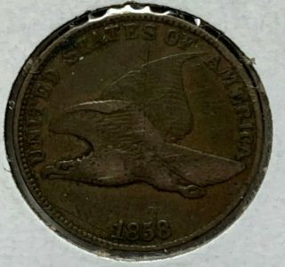 1858 Large Letters Low Leaves Fs - 901 Fine F Flying Eagle Us Cent 1c