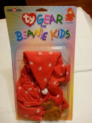 Ty Beanie Kids Gear Cloths Red Pajamas With Teddy Bear Retired 2000 Vintage Toy