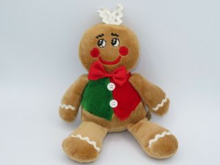 Dan Dee Plush Gingerbread Man J Red Green Vest 9 " Stuffed Animal Christmas Toy