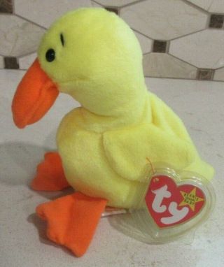 Ty Beanie Baby Quackers The Duck Dob April 19,  1994 Mwmt