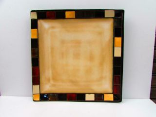 Mosaic Tile By Home Trends Square Dinner Plate Multicolor Blocks L68