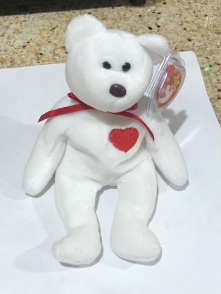 Ty Beanie Baby Valentino The Bear 1993 - With Tag Protector - Retired Rare