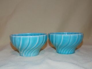 2 Vintage Franciscan Coronado Swirl Pottery Dessert Custard Pudding Cups