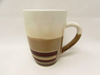 Rockport By Better Homes And Gardens Mug Brown,  Tan & Red Stripes B265