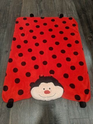 Pre - Owned My Pillow Pet Ms Lady Bug Blanket 48 X 36 Inches