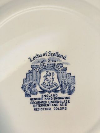 Vintage Royal Warwick China 10 inch Plate Lochs of Scotland Loch Oich 3