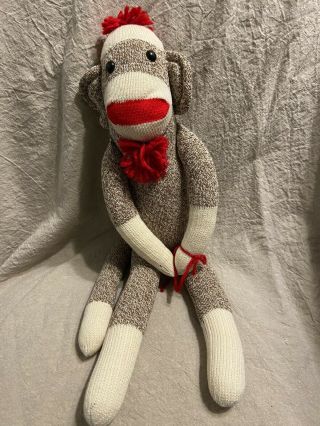 Old Fashioned Sock Monkey Doll Usa Made By Ozark Mountain Kids 20 " B9