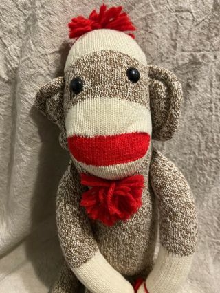 Old Fashioned Sock Monkey Doll USA Made by Ozark Mountain Kids 20 